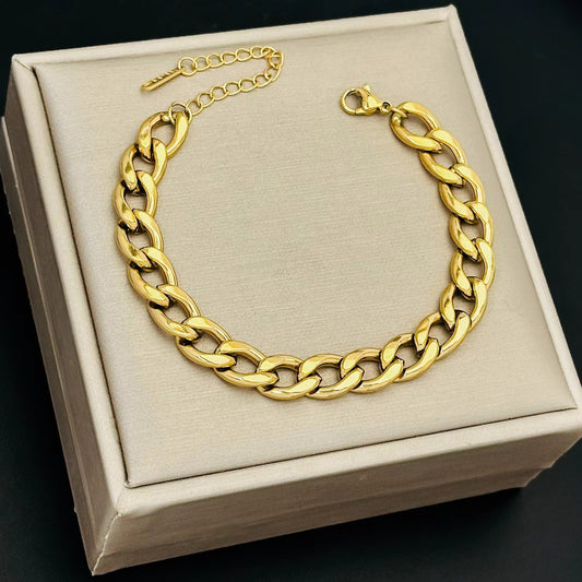 Jordan Bracelet Or – Maillons épais unisexe