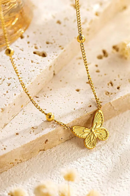 Papillon Or - Collier pendant délicat