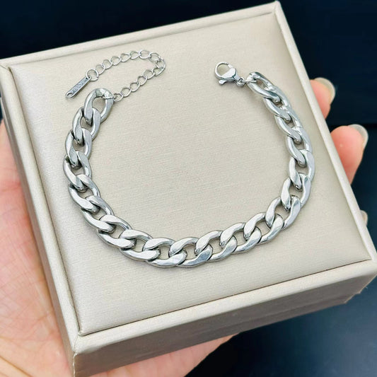 Jordan Bracelet Argent – Maillons épais unisexe