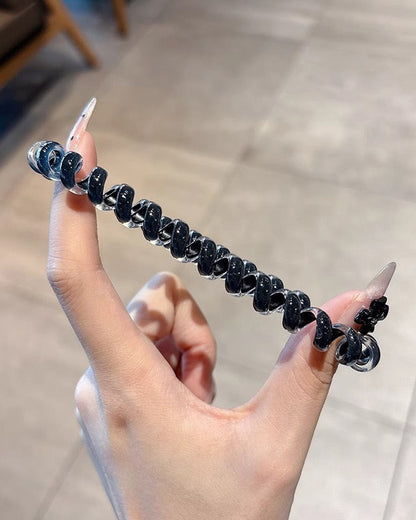 Ensemble 5 Élastiques Résistants – Style Fil de Téléphone – Couleurs Neutres