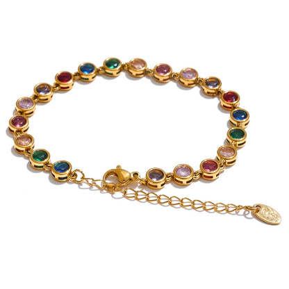 Stémia Or et Pierre Coloré - Ensemble de collier et bracelet