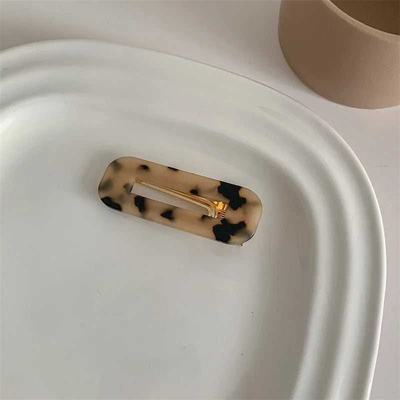 Rectangle Barrette à cheveux en acétate colorée