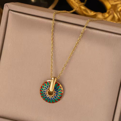 Ethnie collier et boucles d’oreilles en mosaïque émaillée