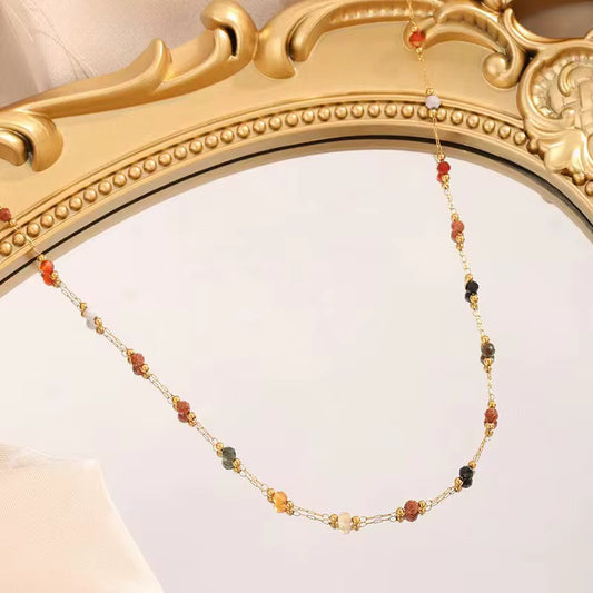 Solonyx Collier fin or et perles naturelles