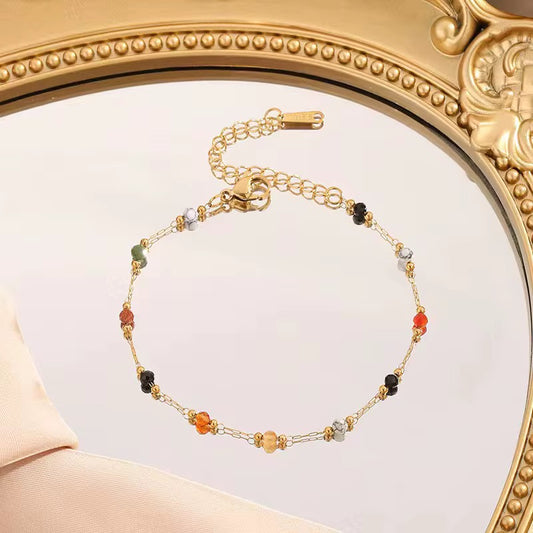 Solonyx Bracelet fin or et perles naturelles