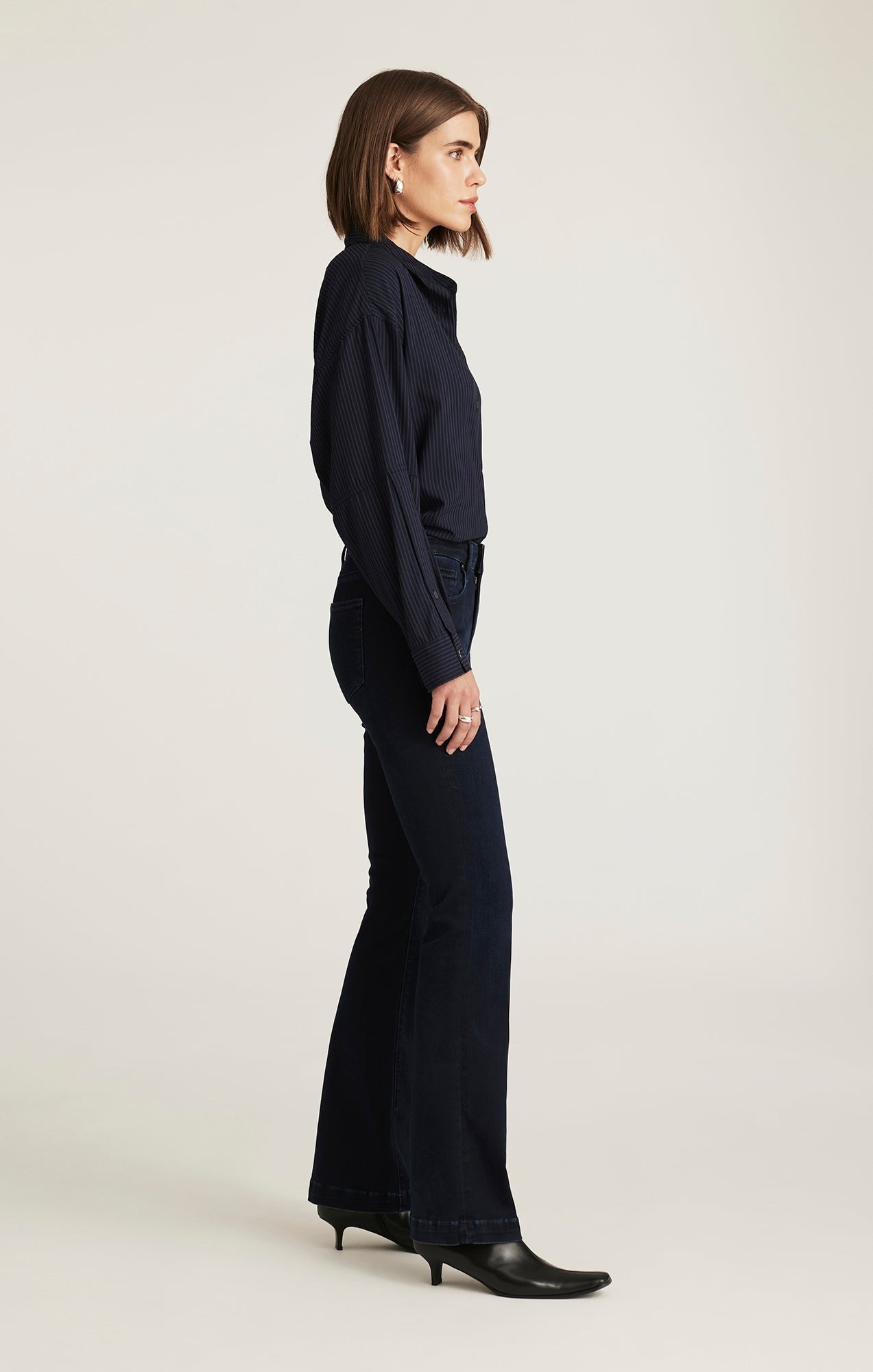 Vicky bleu foncé - Jeans Bootcut taille mi-haute