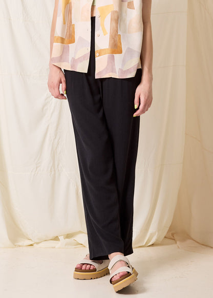 Arcane Noir - Pantalon chic en lin fluide