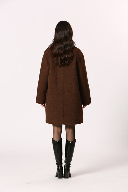 Elisa Brun - Manteau long chic double boutonnage