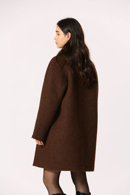 Elisa Brun - Manteau long chic double boutonnage