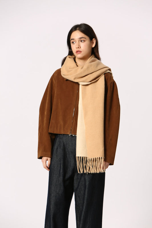 Eloise Beige bordeaux - Longue écharpe chaude avec franges
