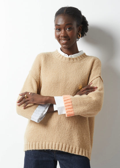 Léonie Avoine - Pull en laine manche 3/4