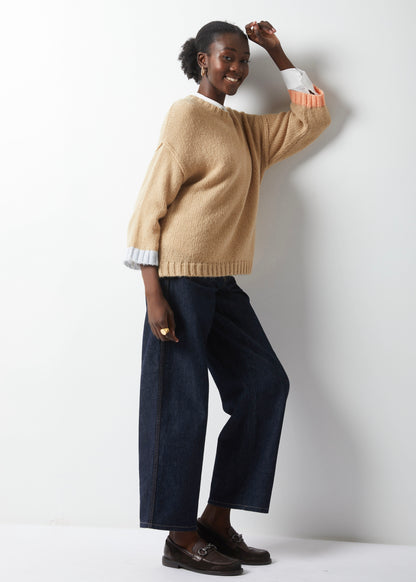 Léonie Avoine - Pull en laine manche 3/4