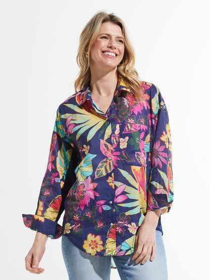 Pauline Mauve - Chemise légère et coloré en coton