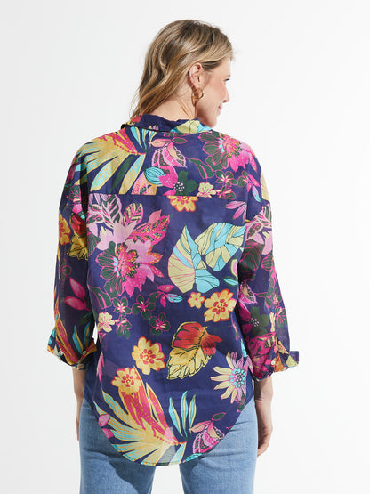 Pauline Mauve - Chemise légère et coloré en coton