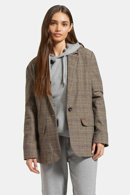 Manhattan Brun - Blazer carreauté en coton