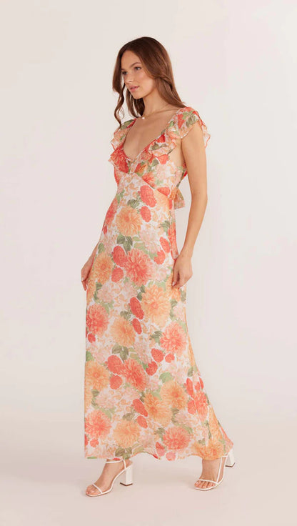 Leila Robe floral longue chic