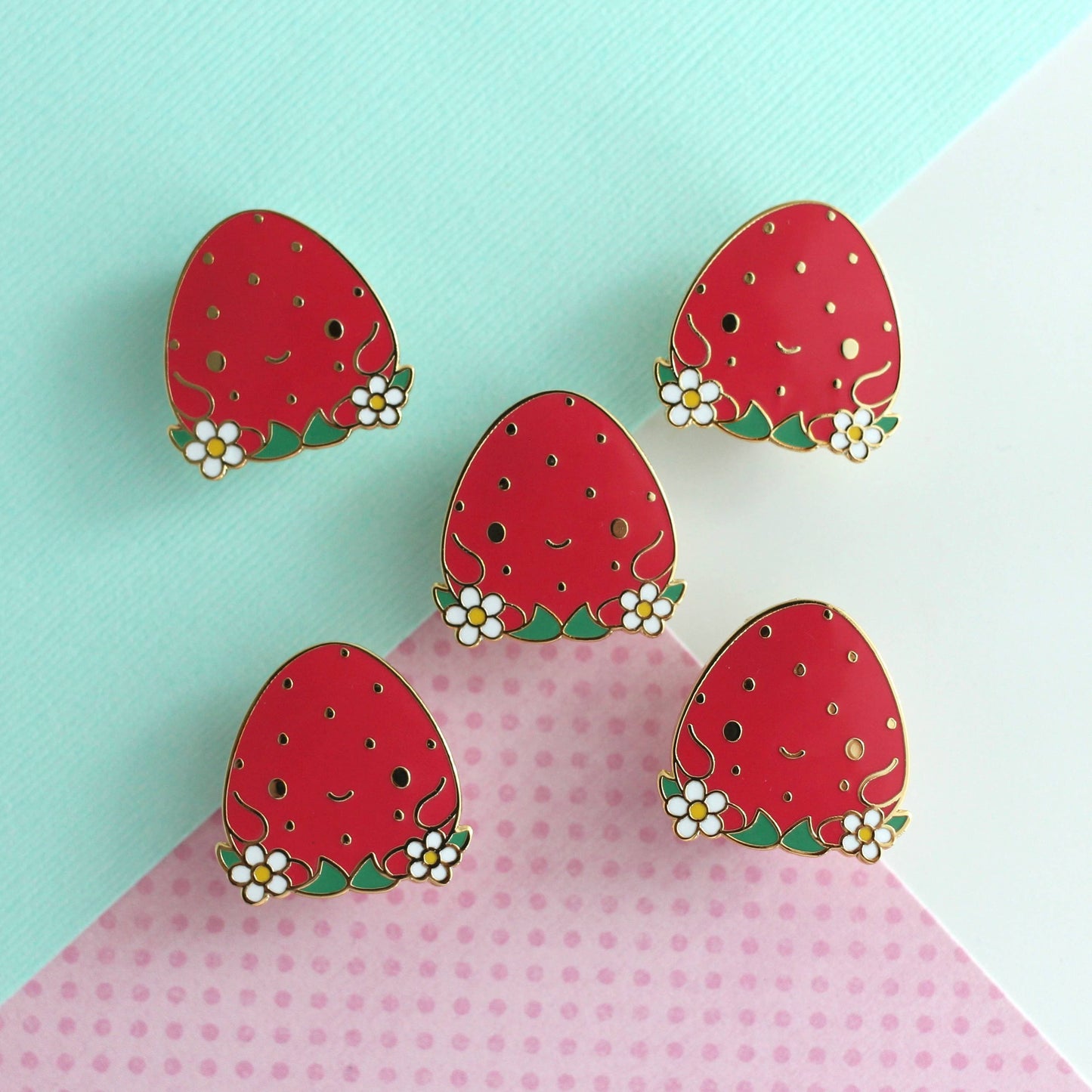 Fraise - Épinglette fruit mignon