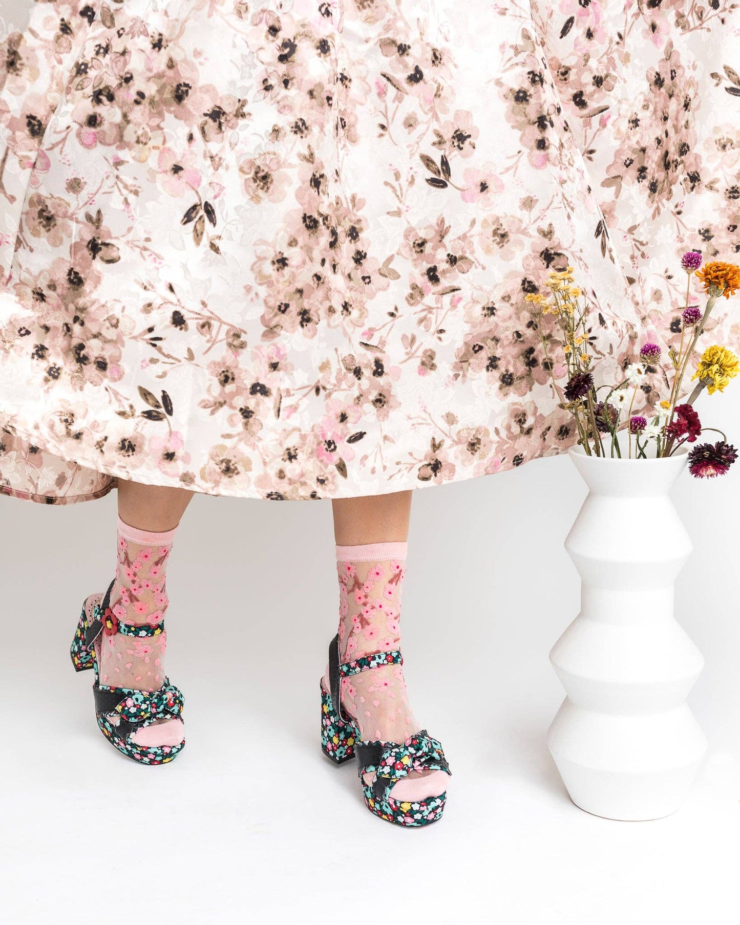 Cherry Blossom - Chaussettes transparentes résistantes ultra tendances