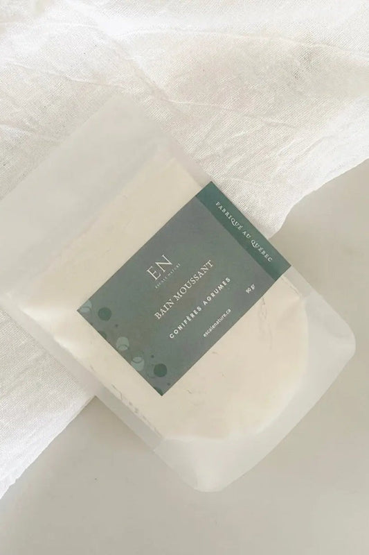 Sachet de bain moussant Conifères – parfum sapin baumier et épinette noire • Bain relaxant forêt boréale