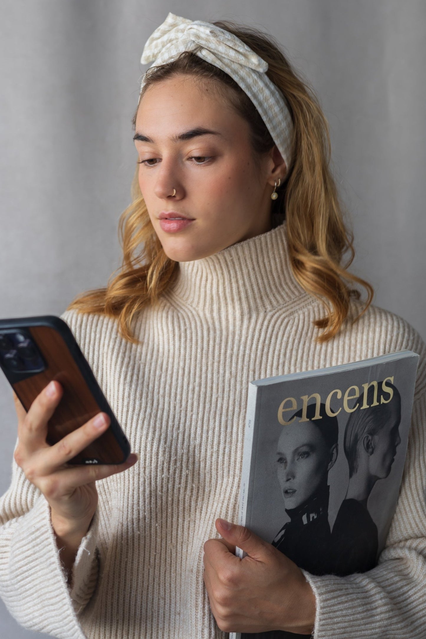 Bandeau torsadé noué en coton à armature flexible