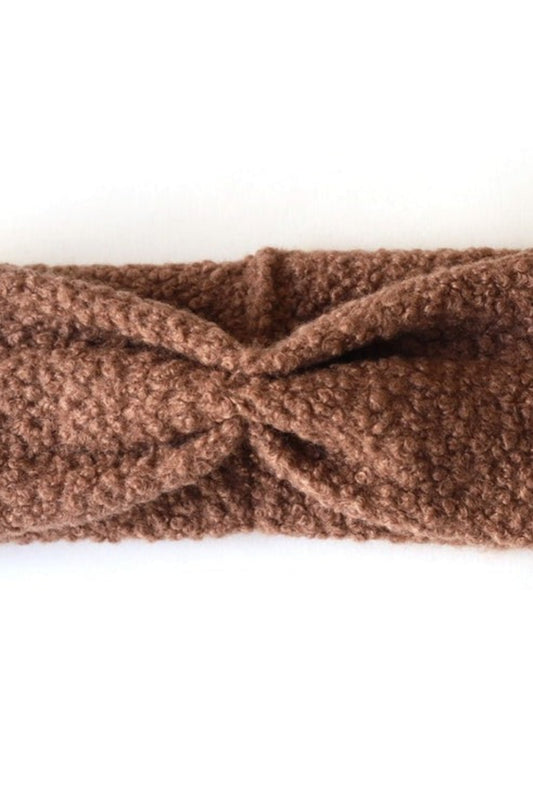 Détail du nœud croisé du bandeau sherpa camel