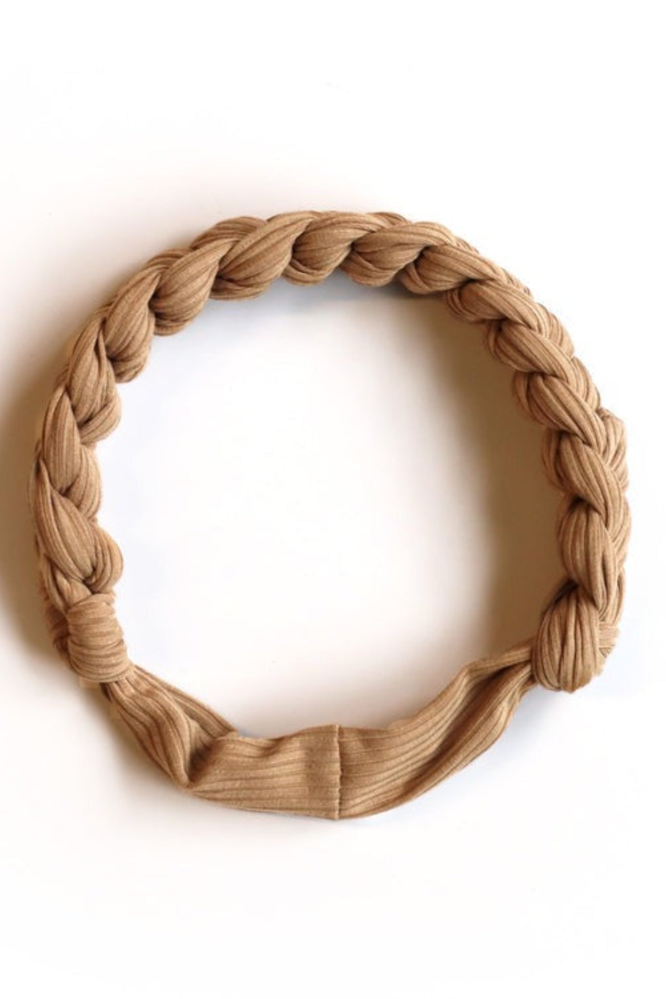 Bandeau tressé beige en rayonne de bambou certifiée Oeko-Tex