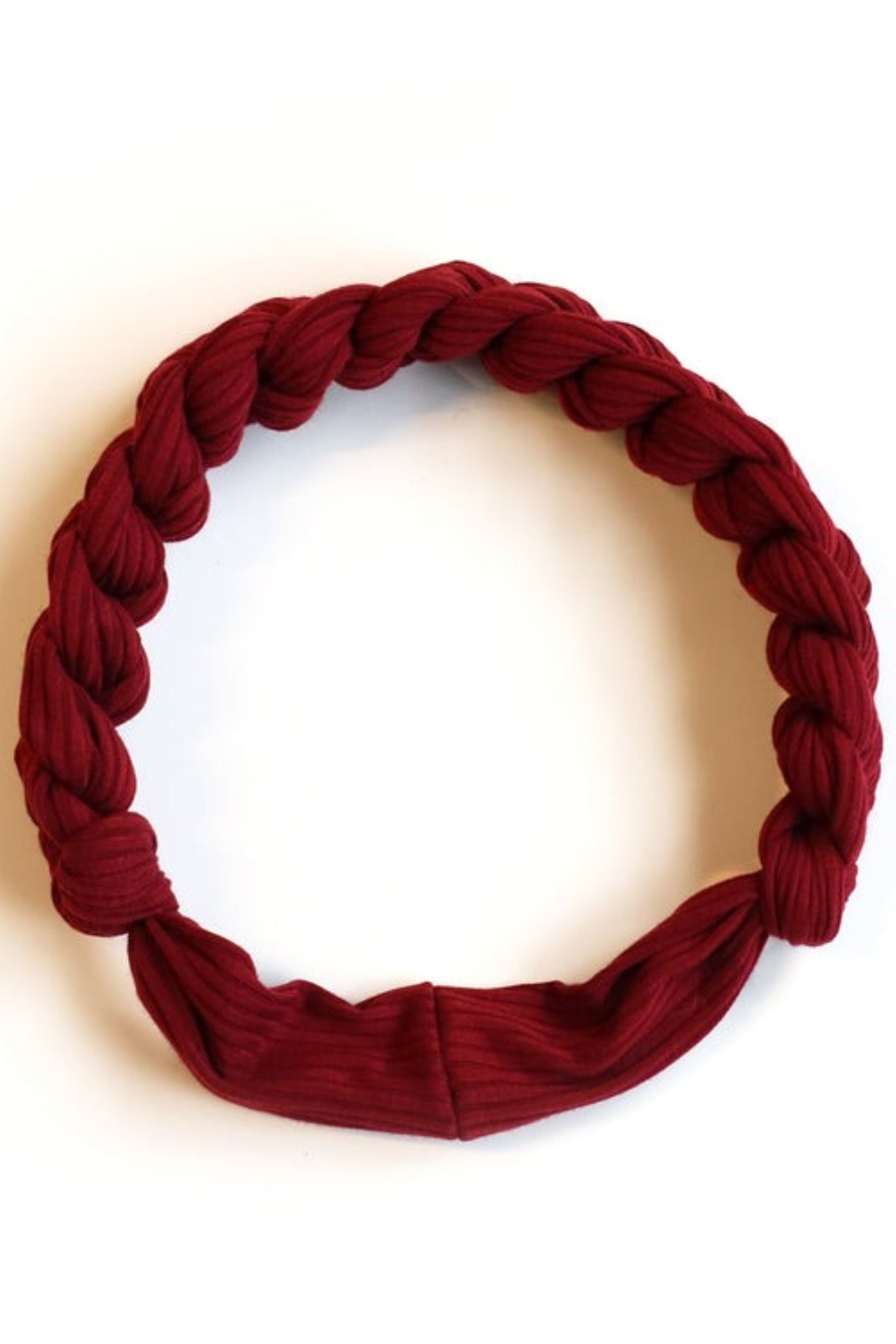 Bandeau tressé rouge en rayonne de bambou certifiée Oeko-Tex