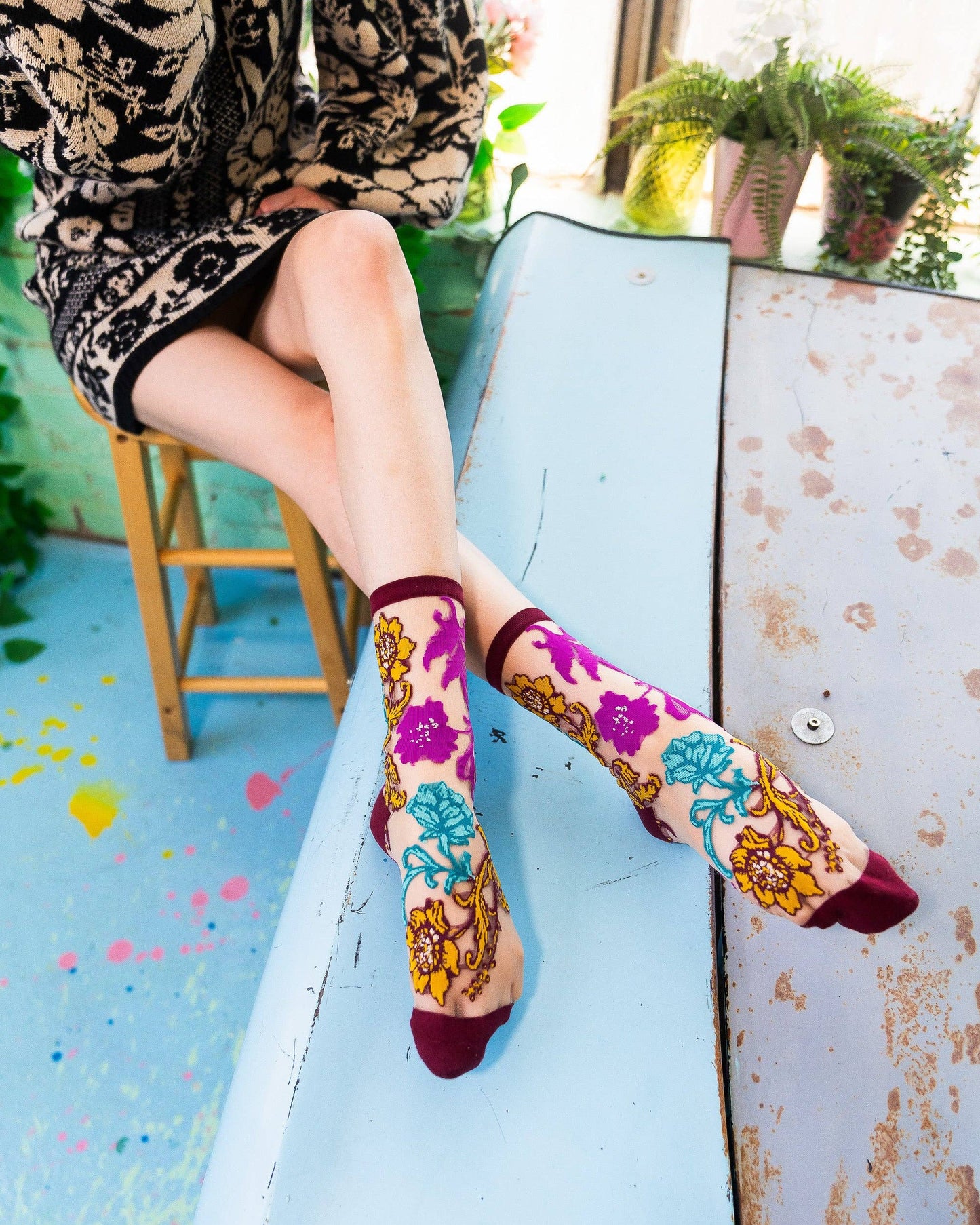 Gem Garden Crew - Chaussettes transparentes résistantes ultra tendances