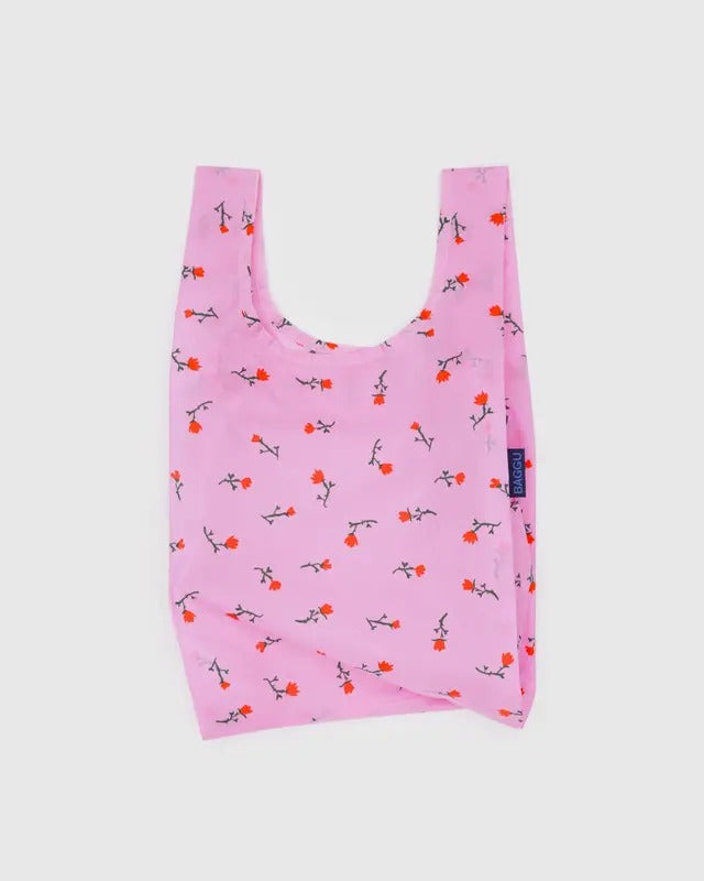 Vue ouverte du sac bébé motif Fleur sauvage peinte