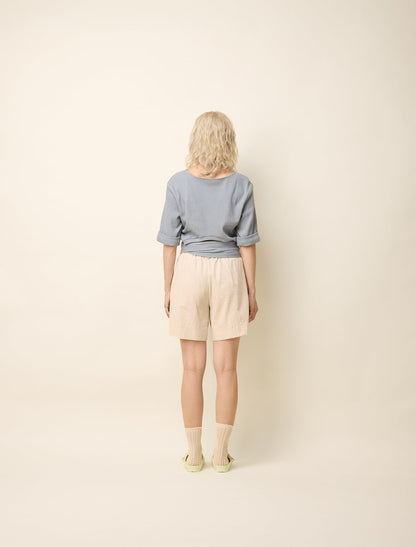 Matcha Ecru - Bermuda en coton avec ceinture
