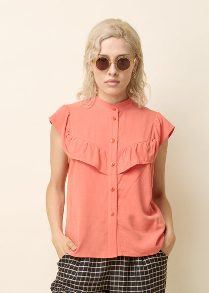 Blouse Licia Papaye Blouse à volants