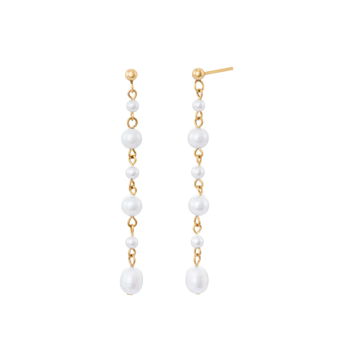 Boucles Capri en version or – perles synthétiques montées sur tiges plaquées or
