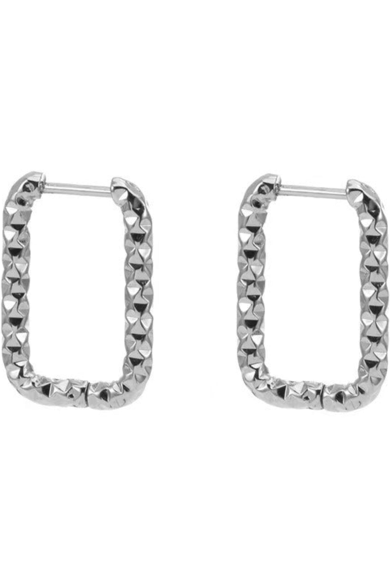 Boucles d’oreilles Mali argentées ovales texturées en acier inoxydable, 1,5 x 2 cm