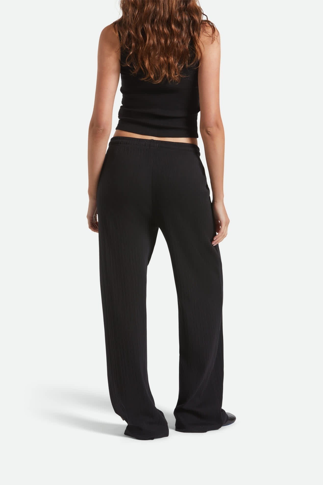 Pantalon pointelle noir Brixton vu de dos – coupe décontractée