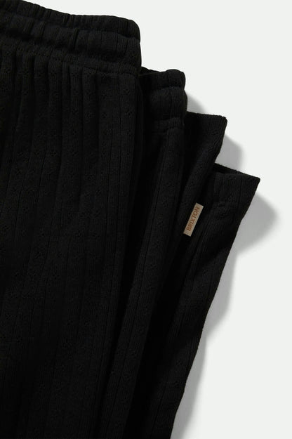 Pantalon pointelle noir Brixton vu de profil – poches intégrées
