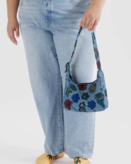 Shoulder Mini Digital Denim Birds Sac