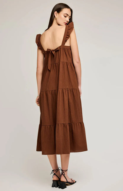 Calipso Brun - Robe bohème en coton