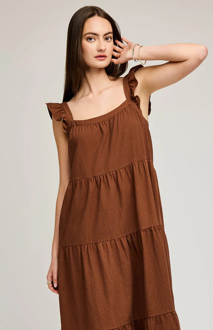 Calipso Brun - Robe bohème en coton