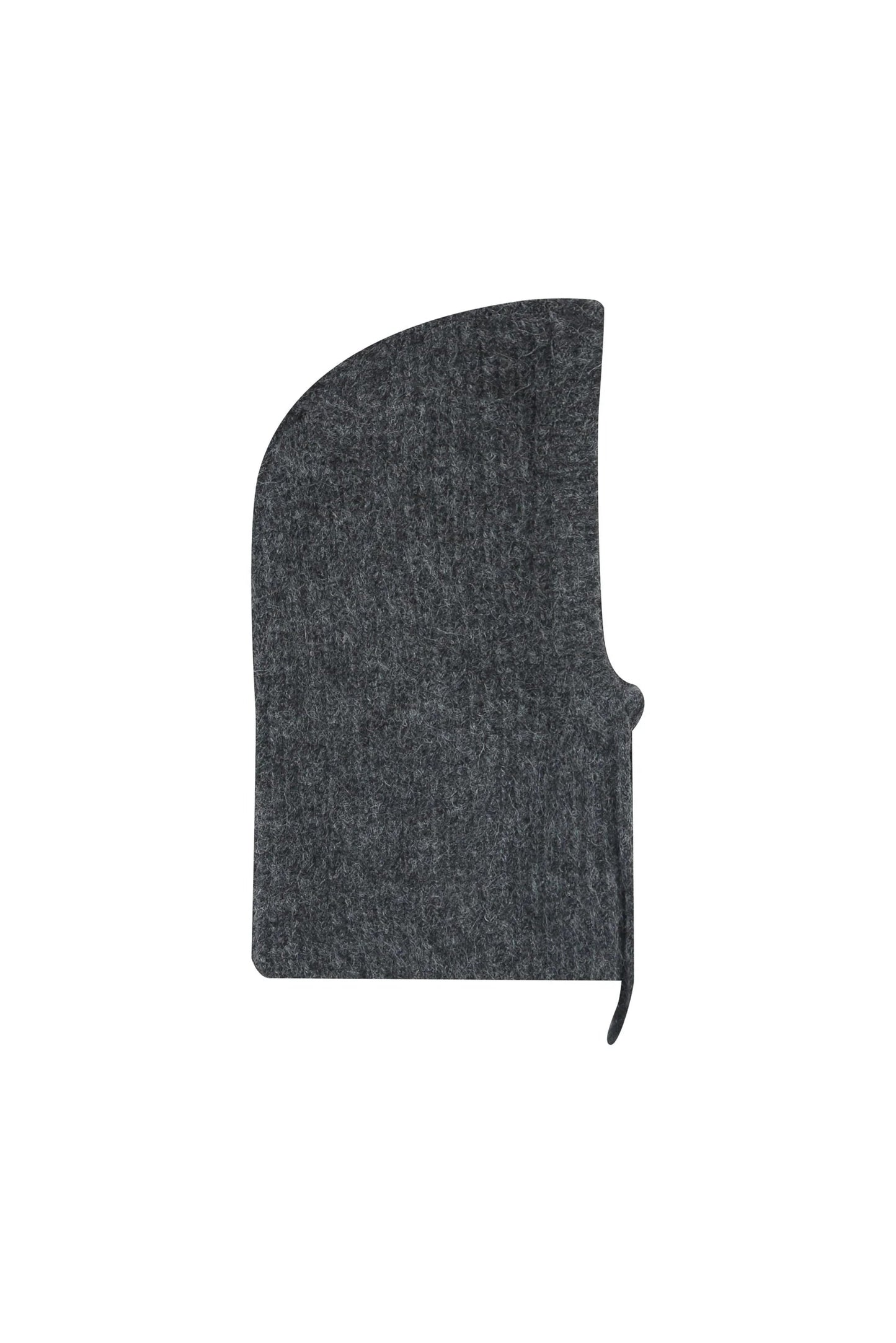 Capuche Roma anthracite en maille vue de côté, texture douce et côtelée.