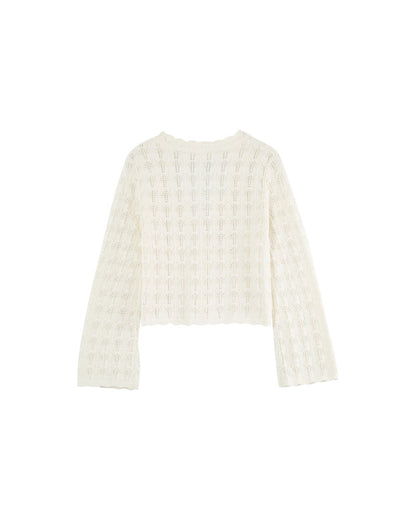 Maeva Ecru - Cardigan en crochet