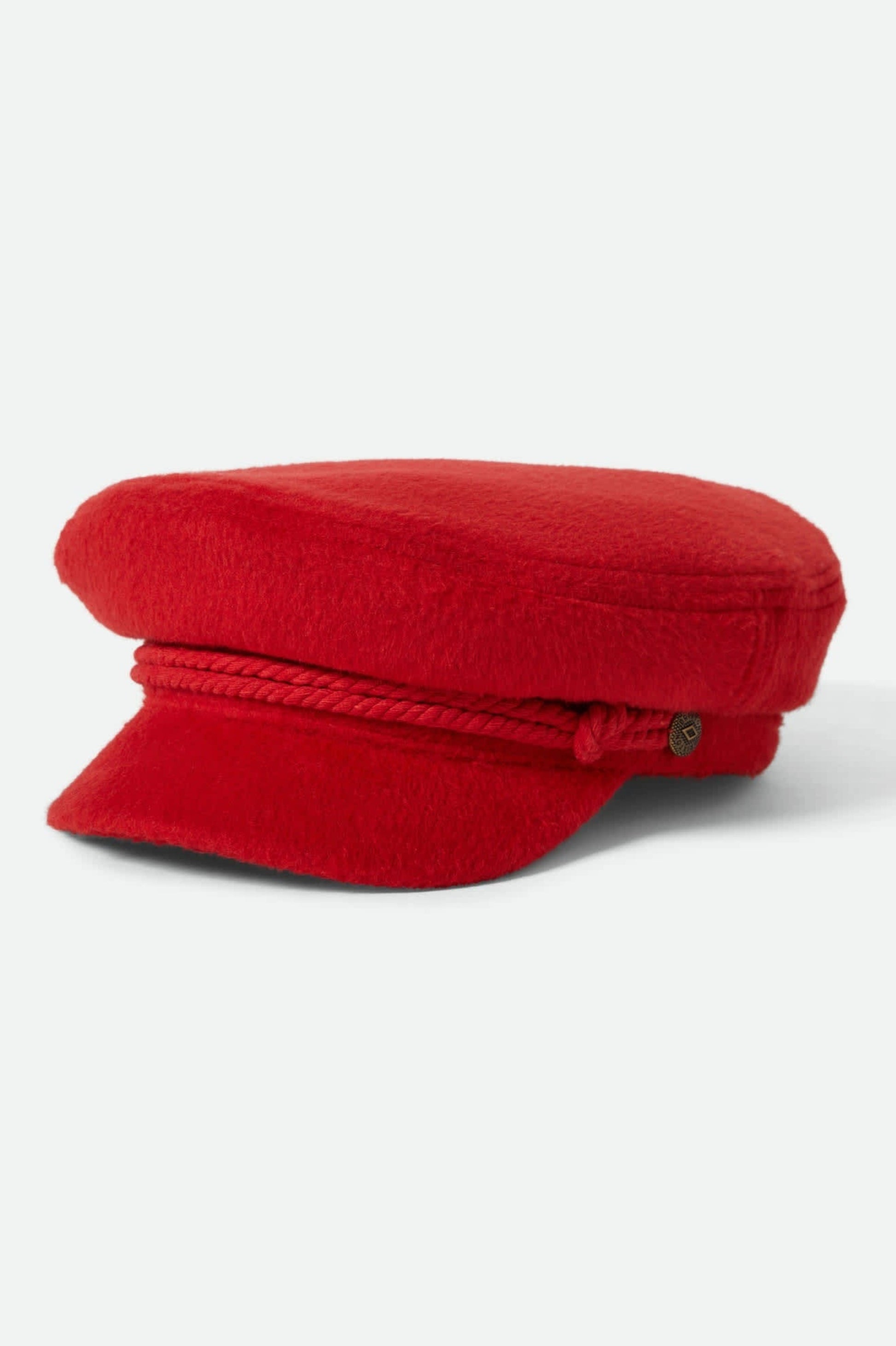 Casquette Fiona rouge vif avec cordon torsadé sur le devant