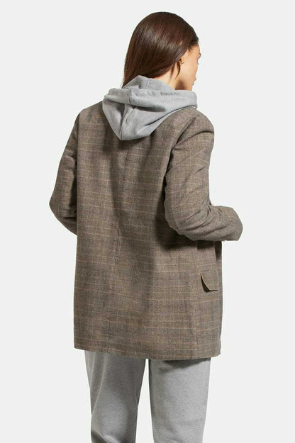 Manhattan Brun - Blazer carreauté en coton
