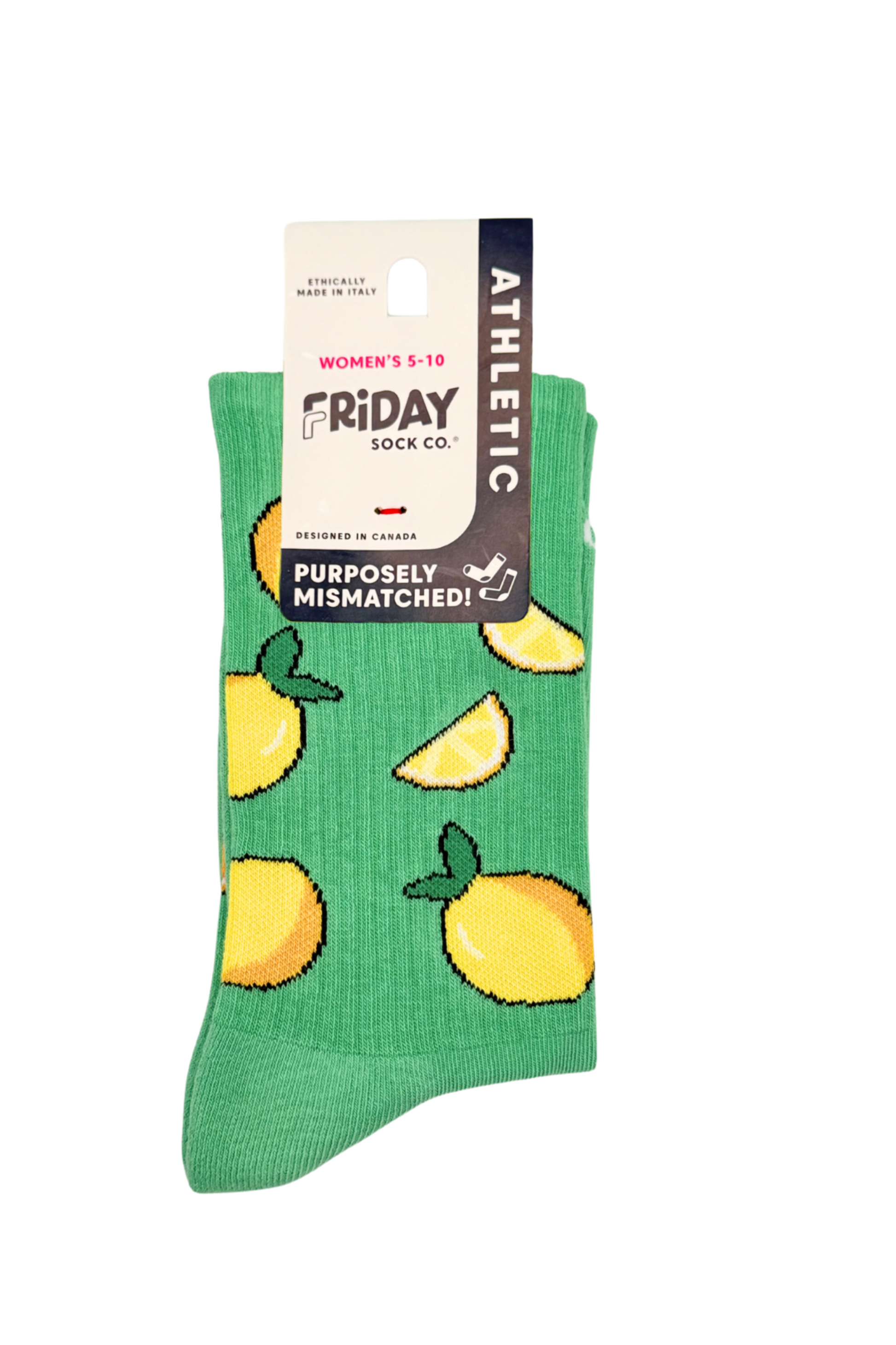 Chaussettes a motifs citron et orange avec emballage produit