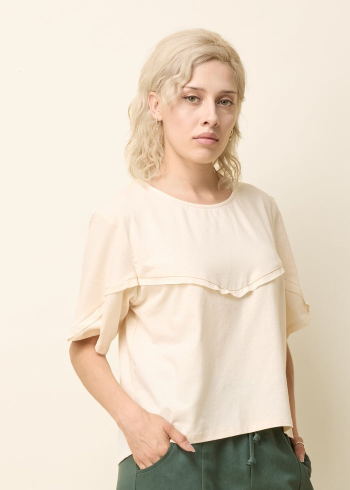 Andreaz Baige - T-shirt en coton/chanvre chic
