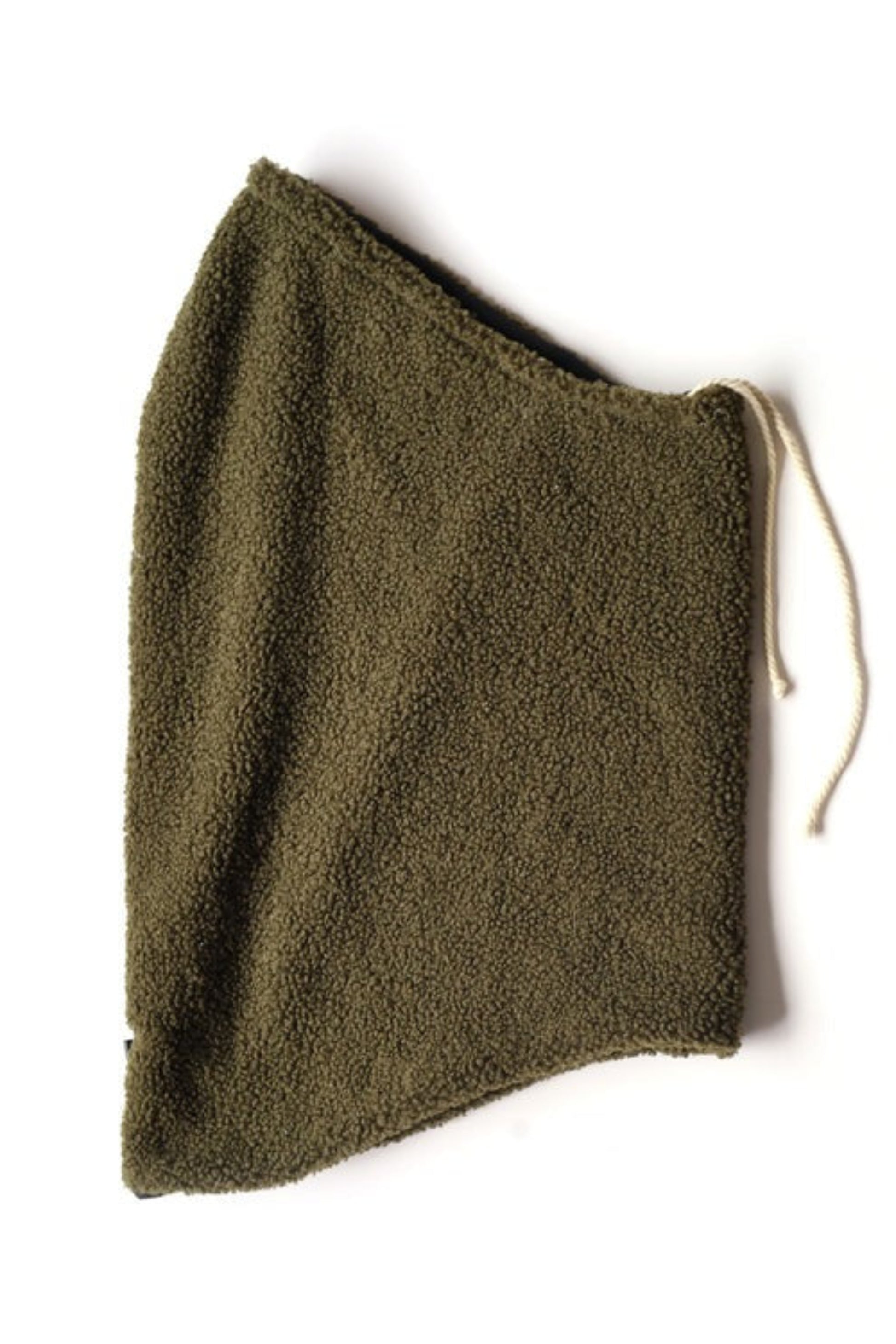 Col capuche réversible kaki en sherpa vu à plat