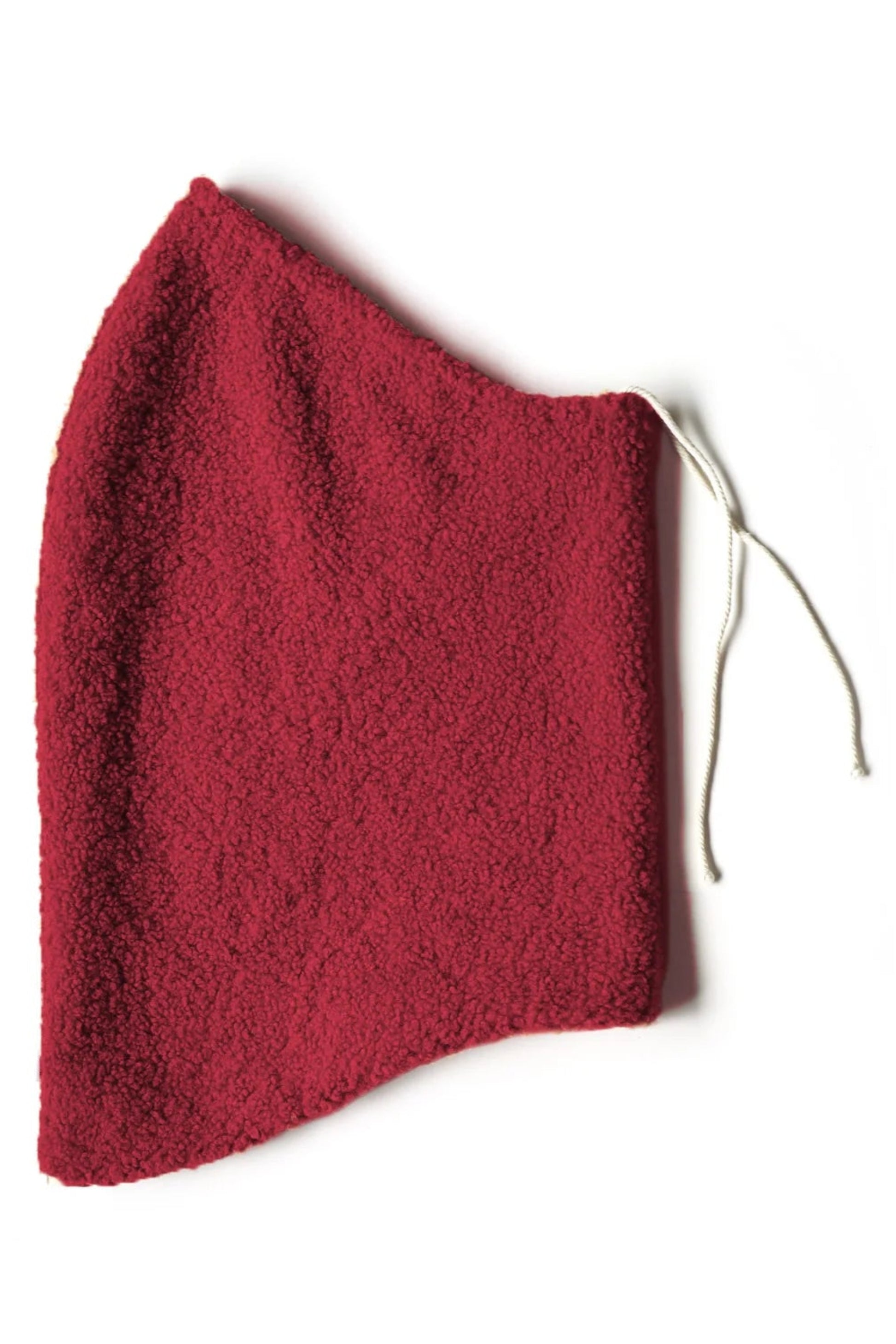 col capuche molletonné rouge à plat – tissu texturé