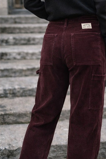 Essex Bourgogne – Pantalon utilitaire velours côtelé