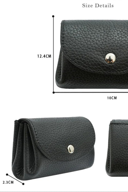 Dimensions du porte-monnaie en cuir véritable format compact