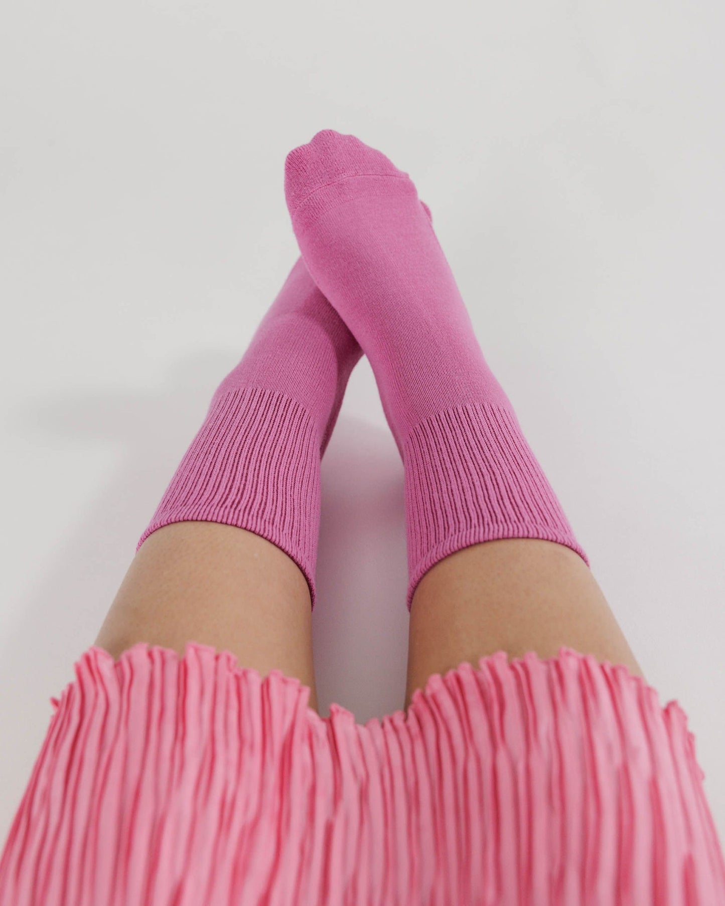 Ribbed Extra Pink Chaussette
