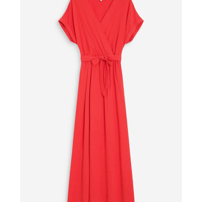 Judith Émeraude - Robe longue fluide ceinturée élégante